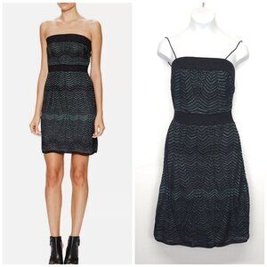 M Missoni Metallic Knit Bodycon Dress in Green Nylon